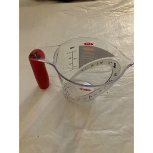OXO SoftWorks 1 Cup Angled Measuring Cup Red Handle Clear Plastic Kitchen Tool